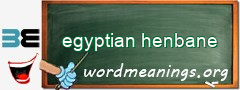 WordMeaning blackboard for egyptian henbane